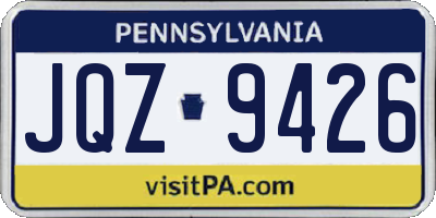 PA license plate JQZ9426