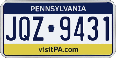 PA license plate JQZ9431