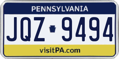 PA license plate JQZ9494
