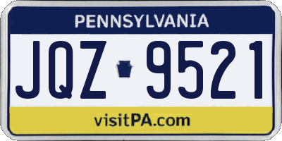 PA license plate JQZ9521