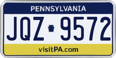 PA license plate JQZ9572