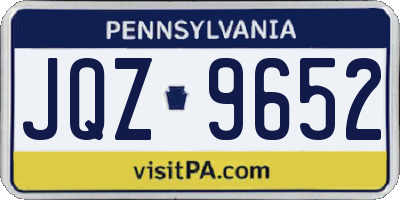 PA license plate JQZ9652