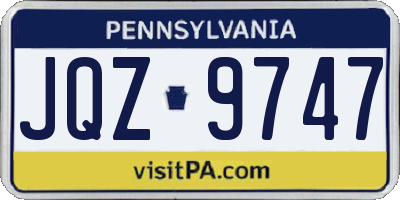 PA license plate JQZ9747