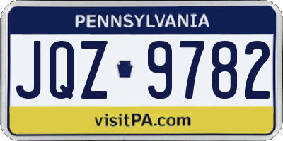 PA license plate JQZ9782