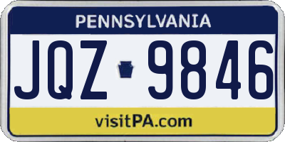 PA license plate JQZ9846