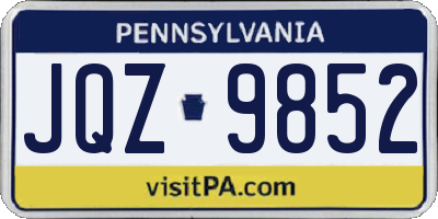 PA license plate JQZ9852