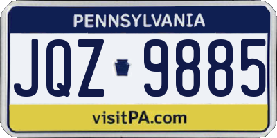 PA license plate JQZ9885