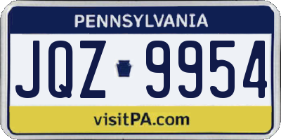 PA license plate JQZ9954