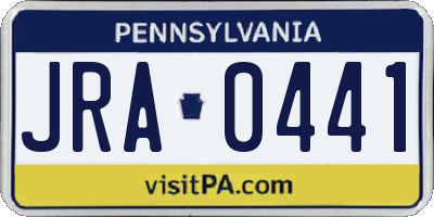 PA license plate JRA0441