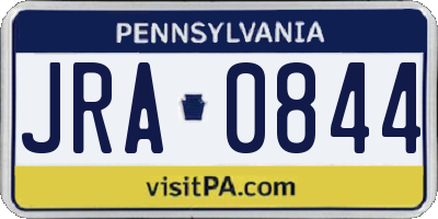 PA license plate JRA0844