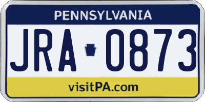 PA license plate JRA0873
