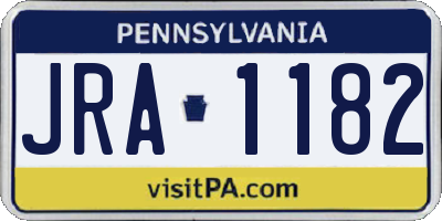 PA license plate JRA1182