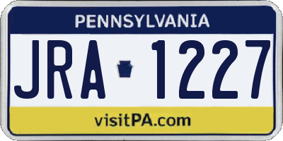 PA license plate JRA1227