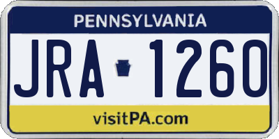 PA license plate JRA1260