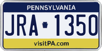 PA license plate JRA1350