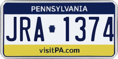 PA license plate JRA1374