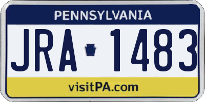 PA license plate JRA1483