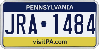 PA license plate JRA1484