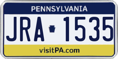PA license plate JRA1535