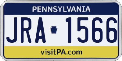 PA license plate JRA1566
