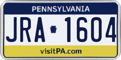 PA license plate JRA1604