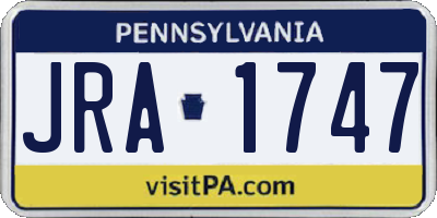 PA license plate JRA1747