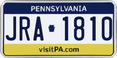 PA license plate JRA1810