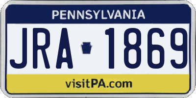 PA license plate JRA1869