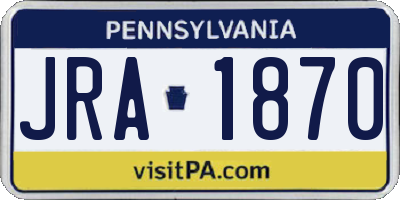 PA license plate JRA1870