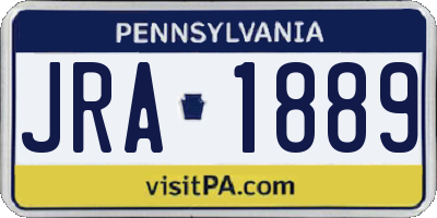 PA license plate JRA1889