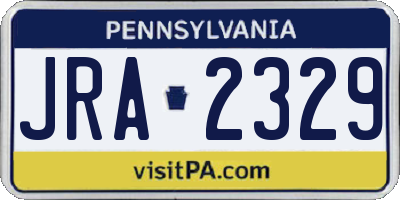 PA license plate JRA2329