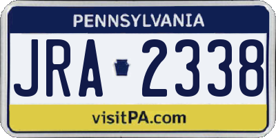 PA license plate JRA2338
