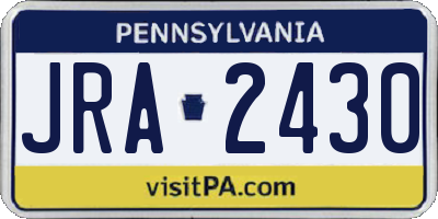 PA license plate JRA2430