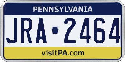 PA license plate JRA2464