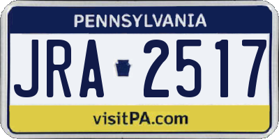 PA license plate JRA2517