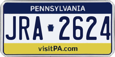 PA license plate JRA2624