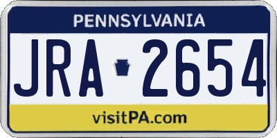 PA license plate JRA2654