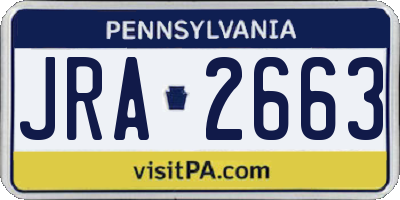 PA license plate JRA2663