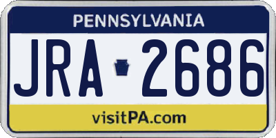 PA license plate JRA2686