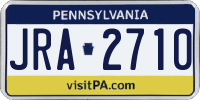 PA license plate JRA2710