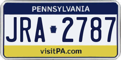 PA license plate JRA2787