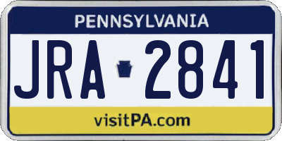 PA license plate JRA2841