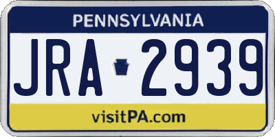 PA license plate JRA2939