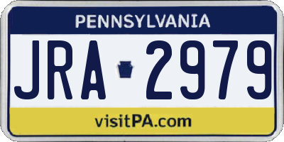 PA license plate JRA2979