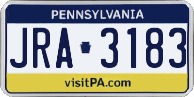 PA license plate JRA3183