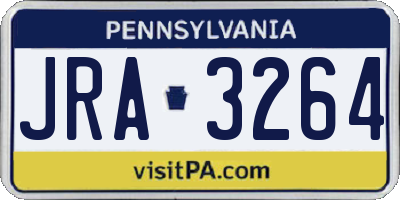 PA license plate JRA3264