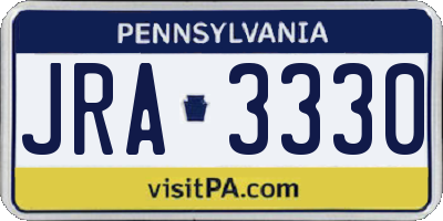 PA license plate JRA3330