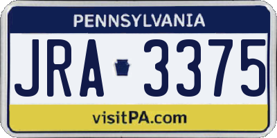PA license plate JRA3375