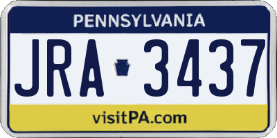PA license plate JRA3437