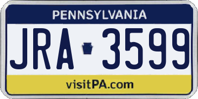PA license plate JRA3599